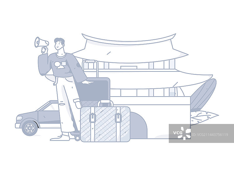 节假日旅游出行人物互联网背景矢量手绘插画图片素材