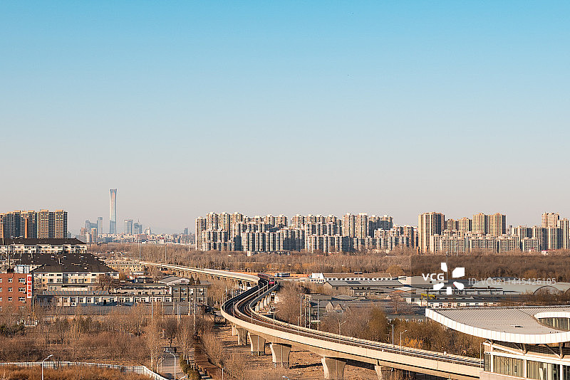 北京旧宫地铁站城市风光图片素材