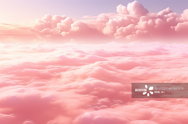 【AI数字艺术】日落时天空中云的低角度视图图片素材