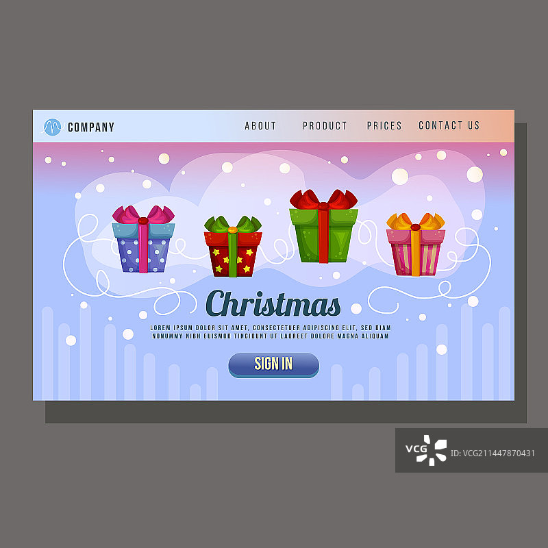 圣诞登陆页面礼品盒网站图片素材