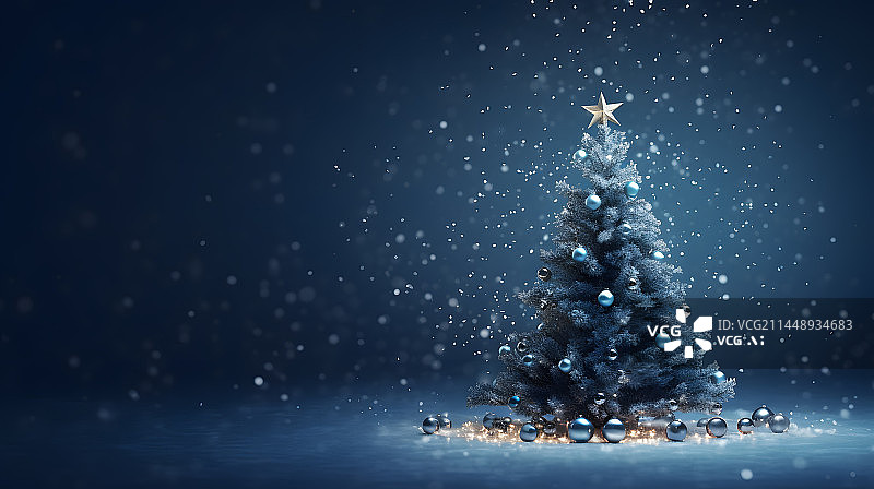 【AI数字艺术】圣诞节圣诞树背景图片素材