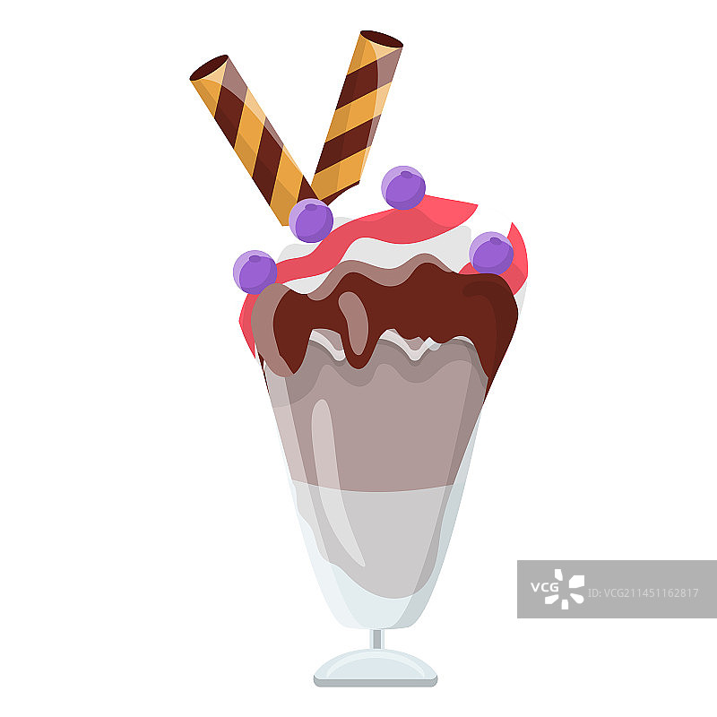 蓝莓冰淇淋圣代图片素材