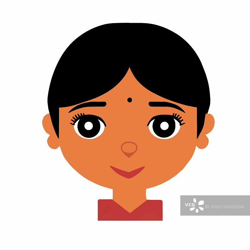 可爱的印度小女孩的脸在白色的背景图片素材