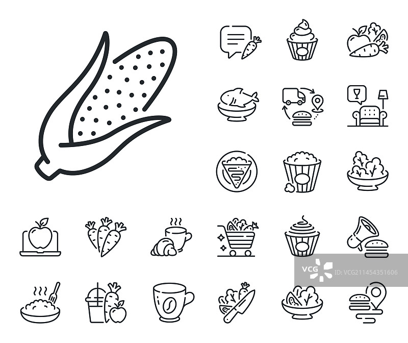 玉米线图标蔬菜食品标志可丽甜图片素材