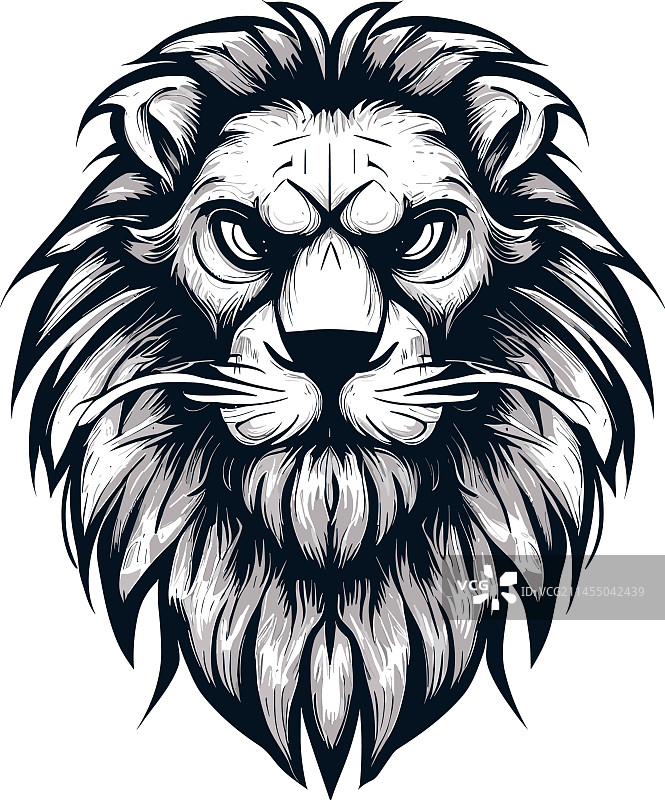 雄壮的狮王面容标志性图片素材
