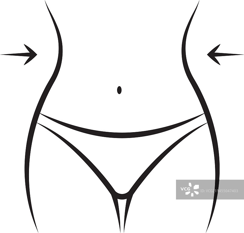 女性腰身纤细的减肥图标图片素材