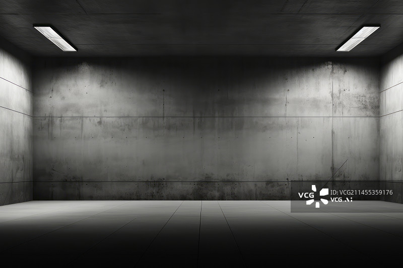【AI数字艺术】室内灯光停车场混凝土建筑空间图片素材
