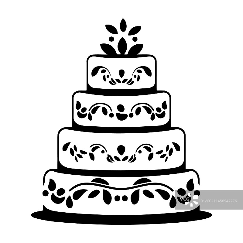 生日蛋糕图标在时尚的平面设计图片素材