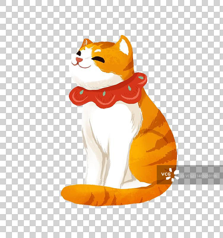 冬至节气插画元素开心的橘猫图片素材
