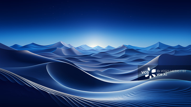【AI数字艺术】蓝天映衬下的沙漠风光图片素材