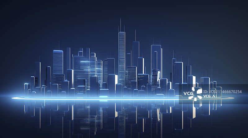【AI数字艺术】城市展台科技背景图片素材