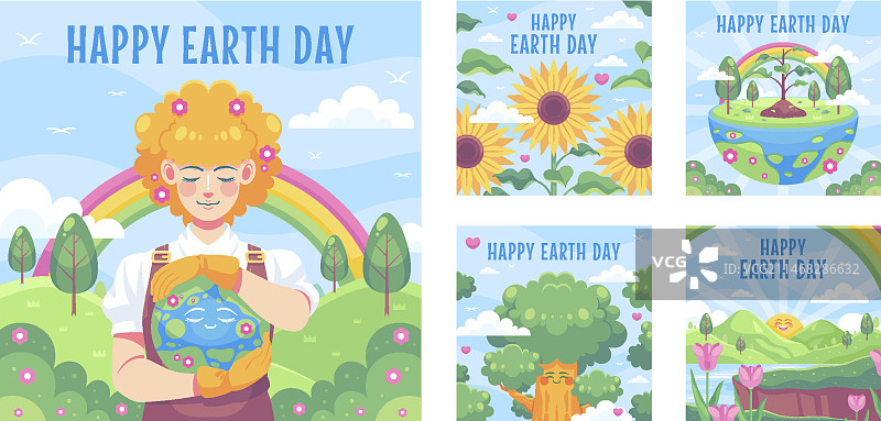 地球日庆祝活动的instagram系列图片素材