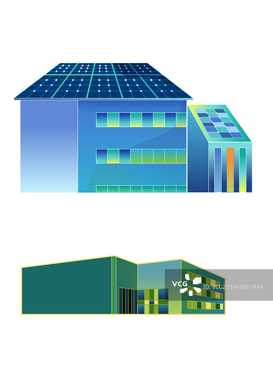 太阳能屋顶建筑图片素材