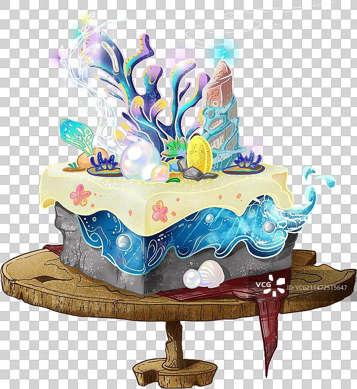 珊瑚蛋糕图片素材