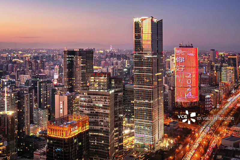 北京国贸夜景风光图片素材