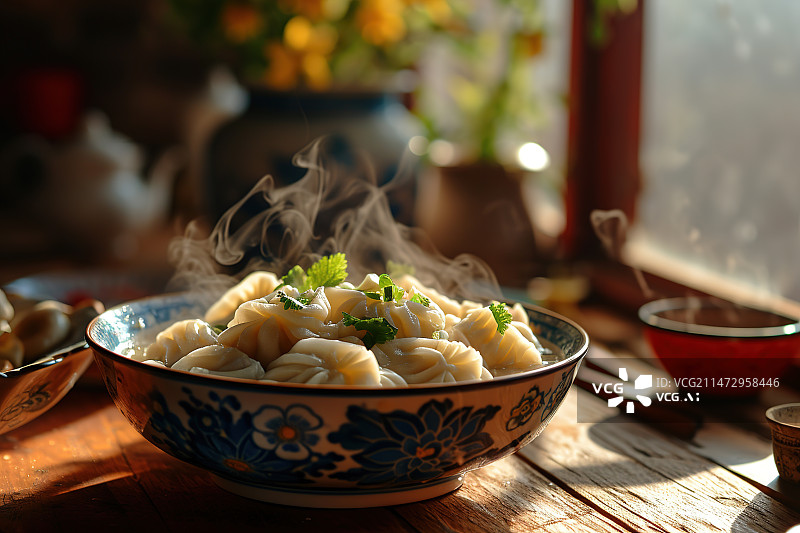 【AI数字艺术】中华传统美食饺子年味图片素材