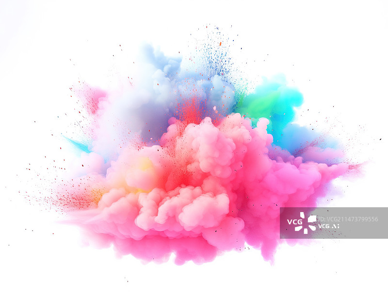 【AI数字艺术】彩色爆炸烟雾图片素材
