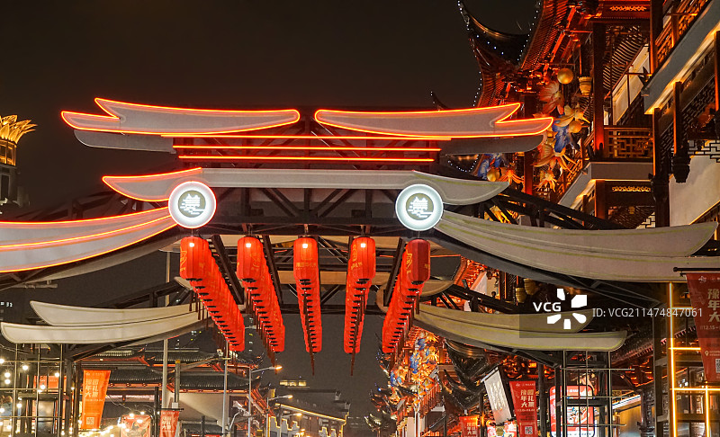 新年上海豫园灯会图片素材