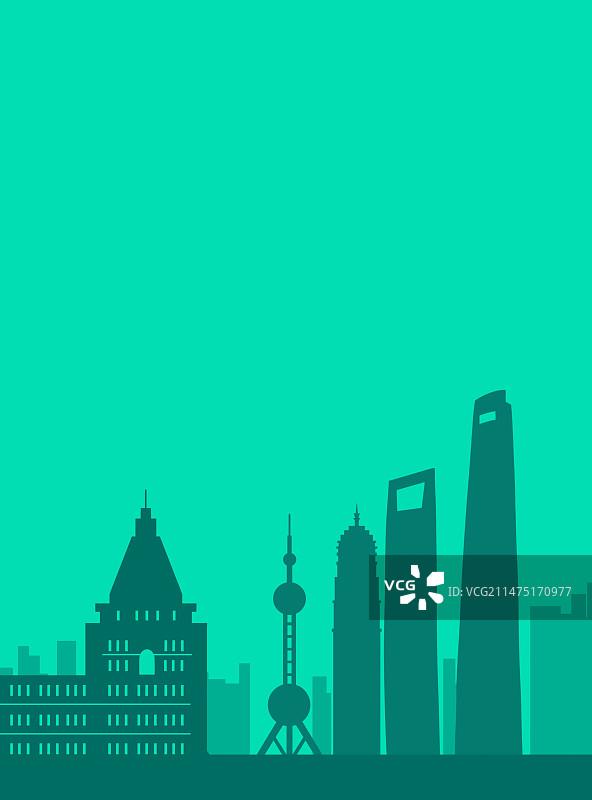 上海城市建筑景点插画海报图片素材