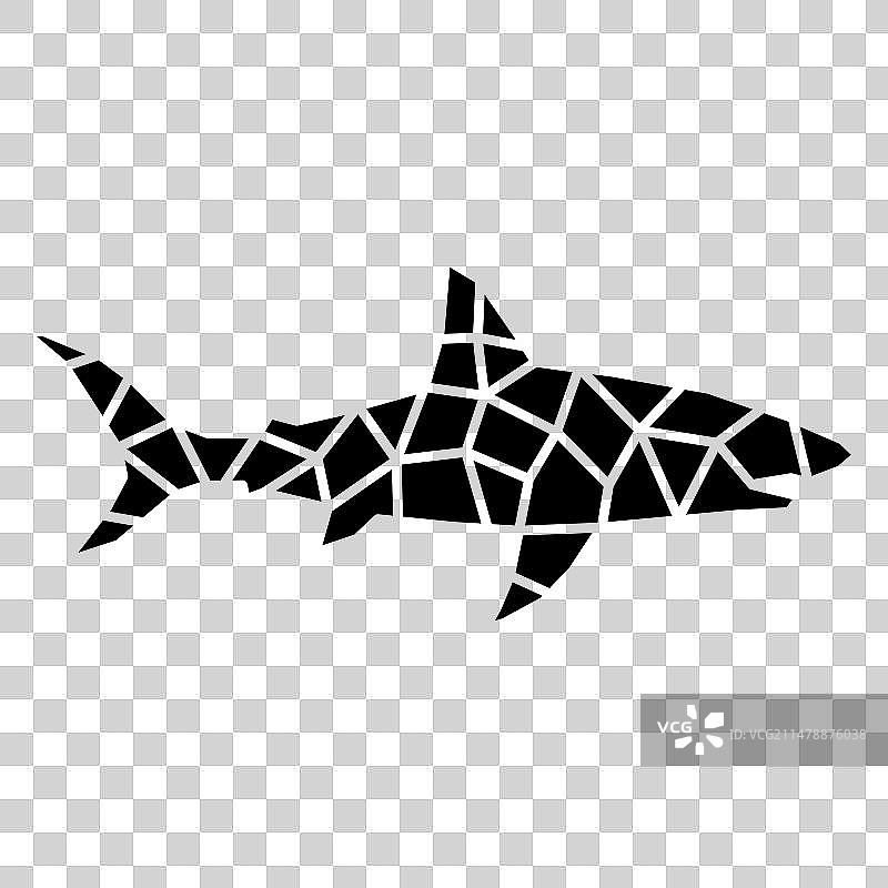 鲨鱼多边形切割图片素材