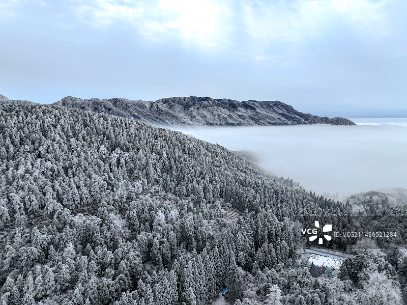 庐山雪景航拍图片素材