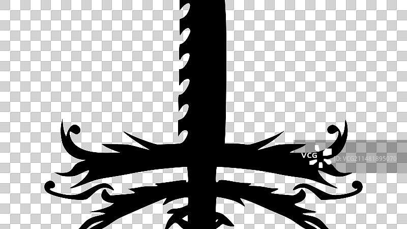 武士刀——黑白相间图片素材