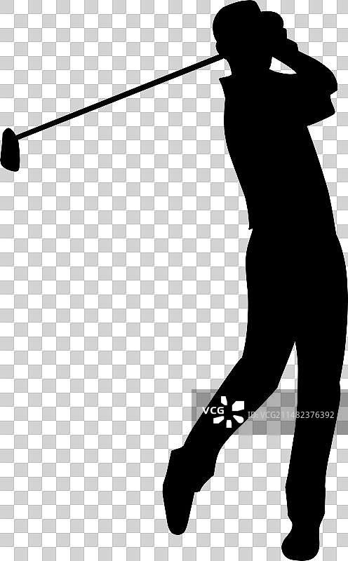 打高尔夫球的人的轮廓设计图片素材