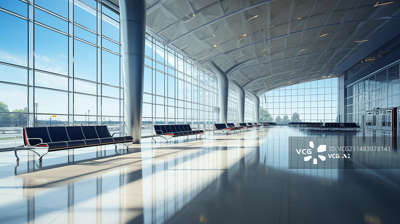 【AI数字艺术】机场大厅的机场候机厅图片素材