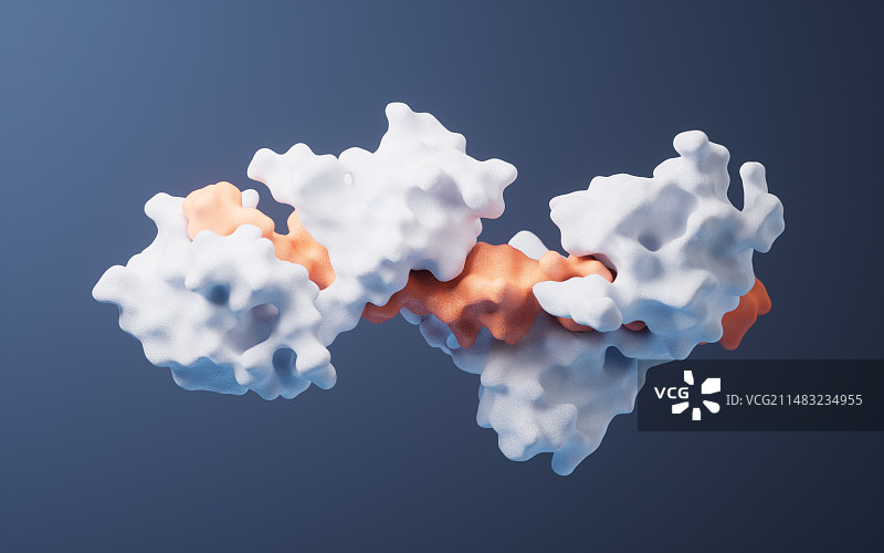 生物科技蛋白质分子结构3D渲染图片素材