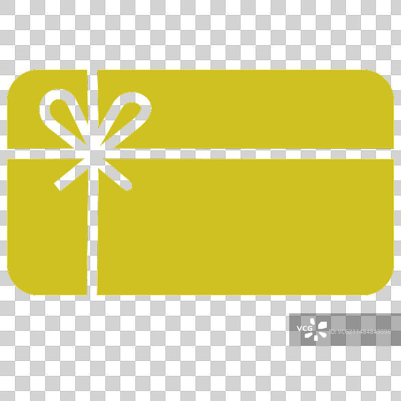 礼品卡的黄色扁平图标是时尚的最佳标志图片素材