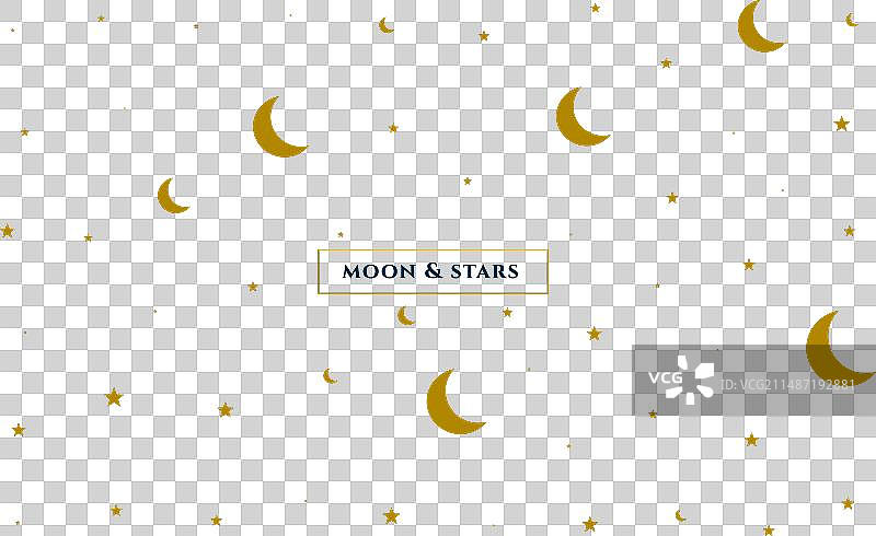装饰金色月亮和星星的背景设计图片素材