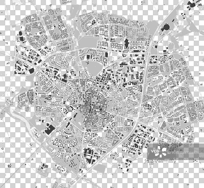 隆德地图瑞典灰度城市地图街道地图图片素材