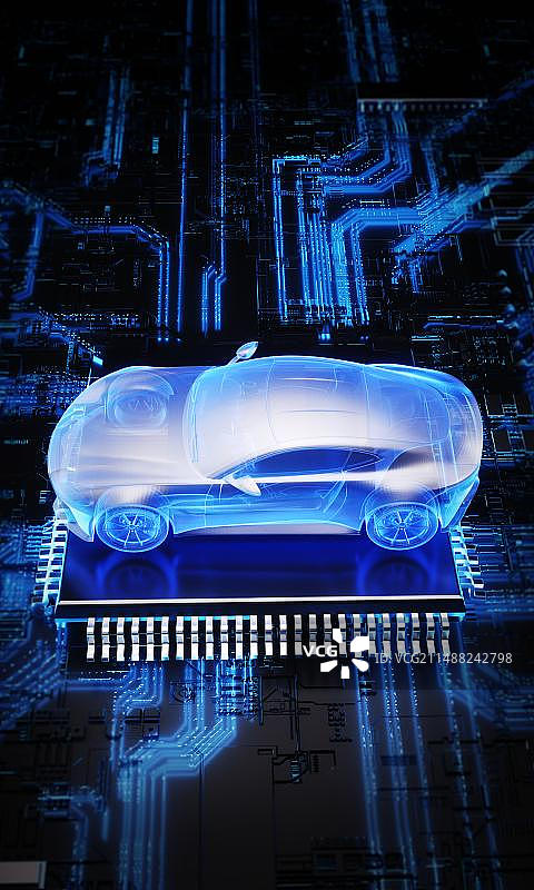 科技智能AI新能源汽车科技创意场景图片素材