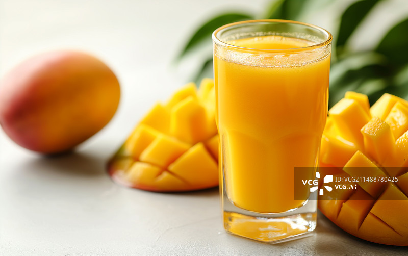 【AI数字艺术】营养美味果汁饮料芒果汁图片素材