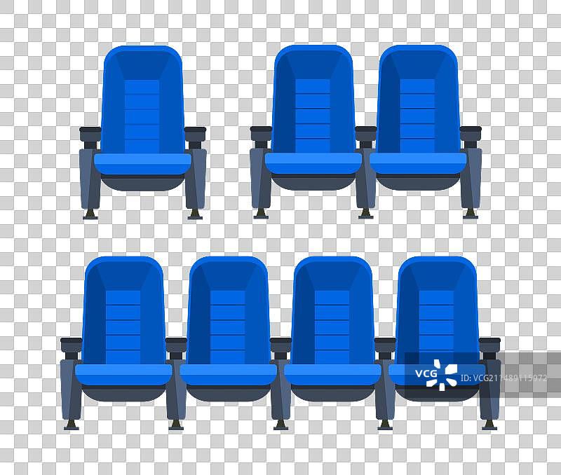 蓝色的电影院座位，看电影很舒服图片素材