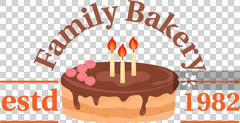 巧克力生日蛋糕蜡烛家庭面包店图片素材