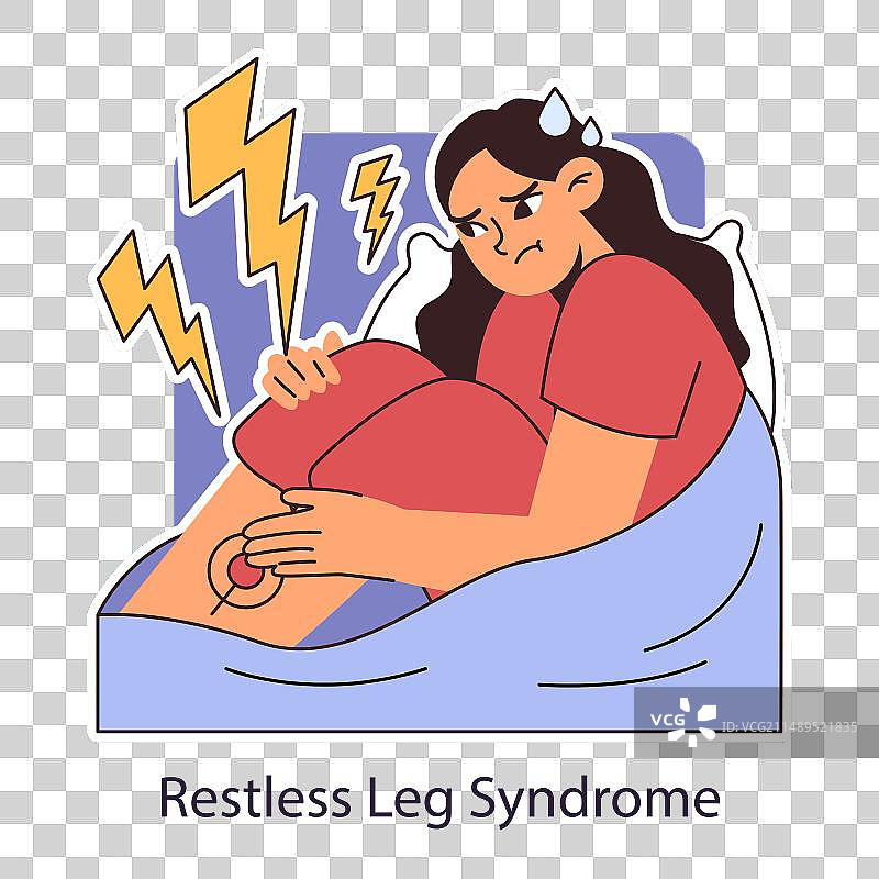 不宁腿综合症或RLS夜间问题图片素材