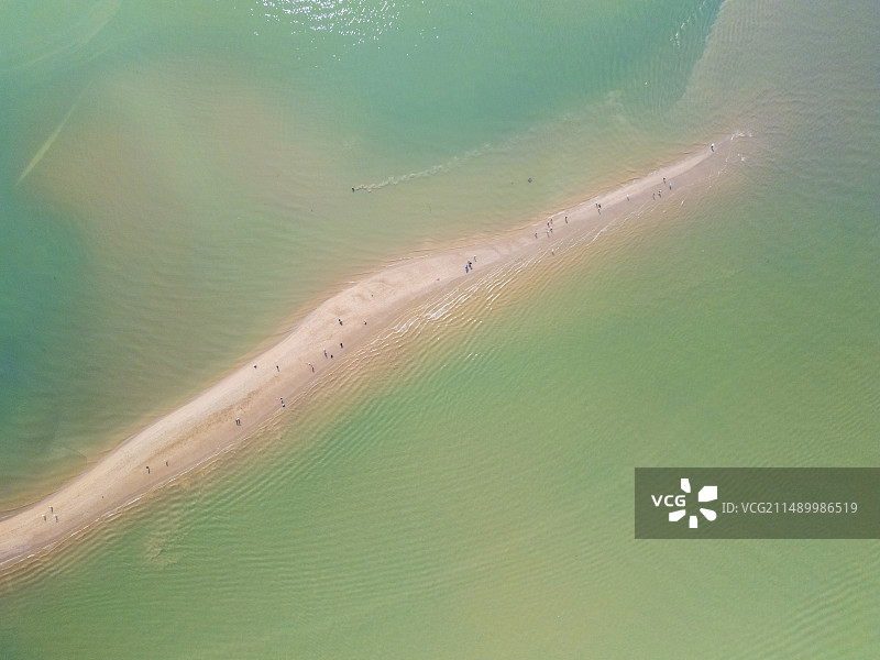 北海市鱼骨沙洲航拍视角图片素材