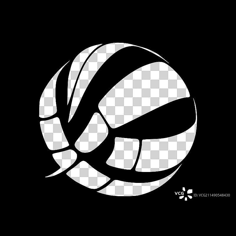 排球-黑白孤立的图标图片素材