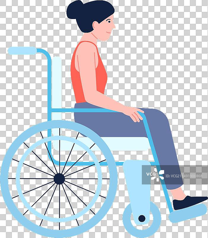 妇女坐轮椅残疾人康复图片素材