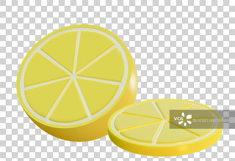 柠檬水果3D卡通插画元素图片素材