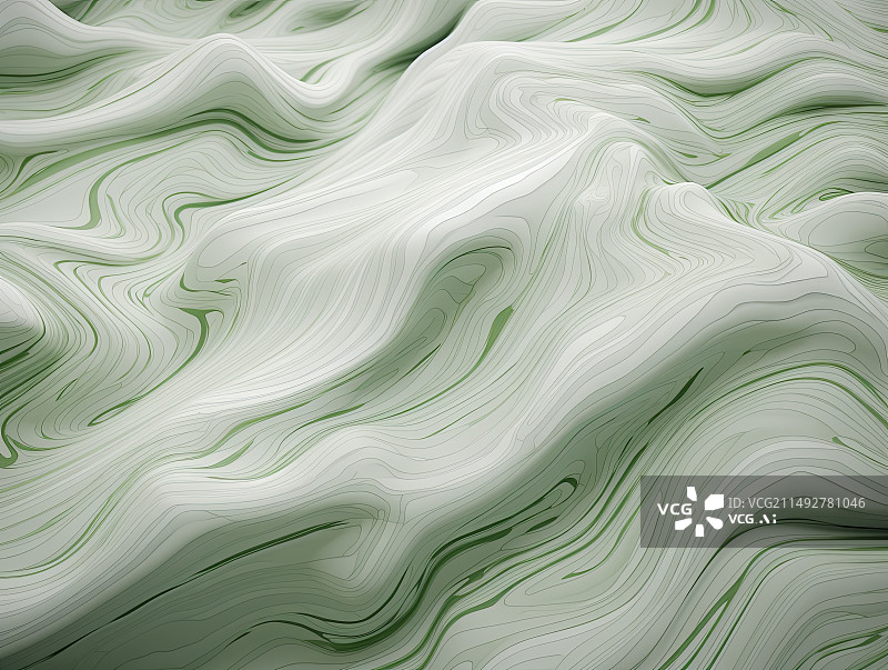 【AI数字艺术】绿色波浪抽象背景的全帧图片图片素材