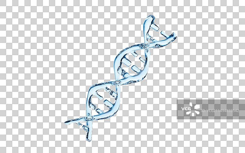 蓝色DNA生物科技概念3D渲染图片素材