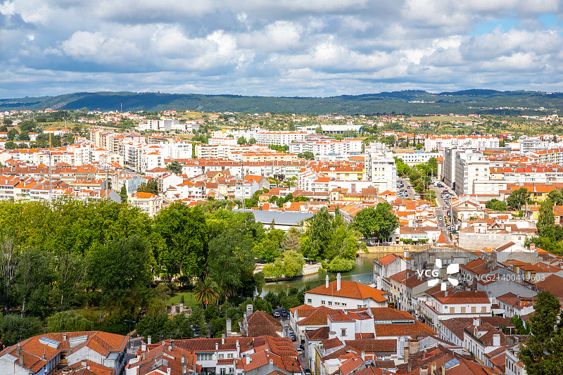 鸟瞰图托马尔老城，葡萄牙图片素材