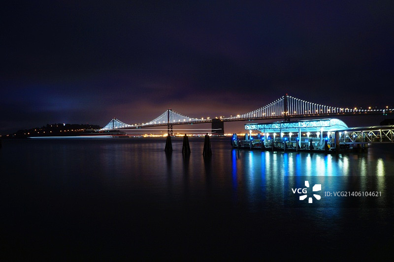 加州旧金山的海湾灯图片素材