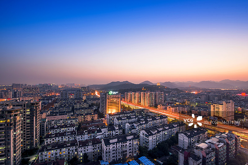 杭州城市夜景图片素材