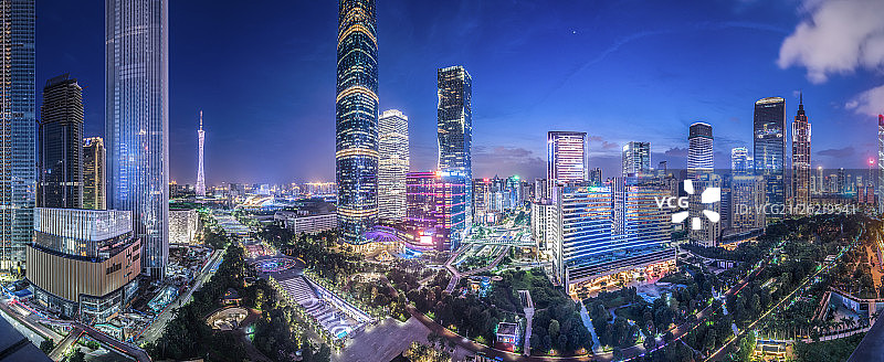 广州城市天际线夜景图片素材