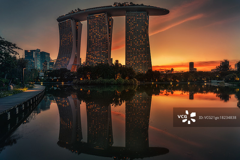 新加坡城市日落风光图片素材