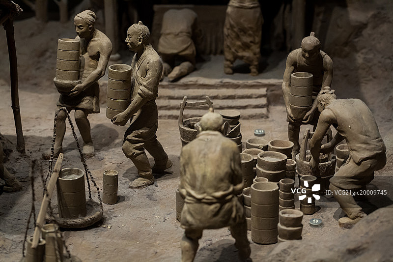 古代制造陶器场景图片素材