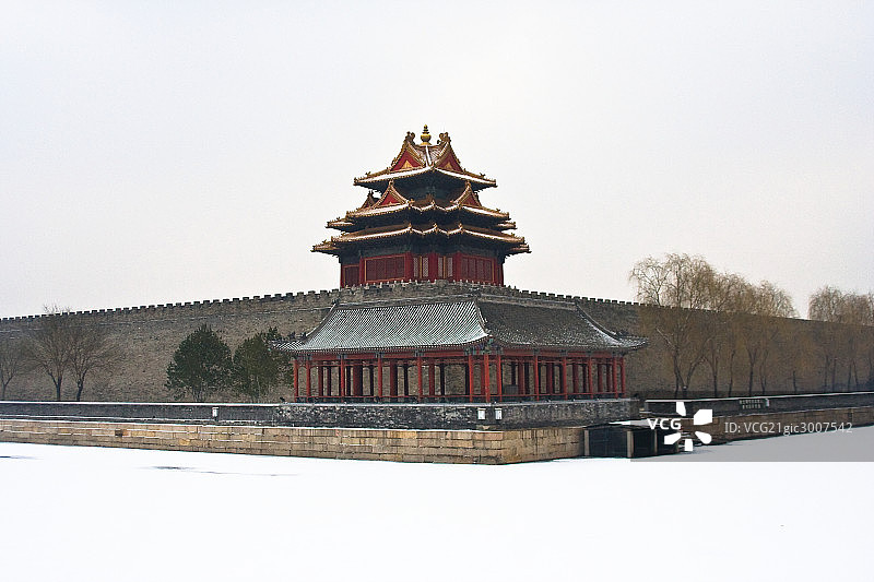 冬季的故宫角楼雪景图片素材